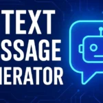 AI text message generator: "AI text Message Generator illustration showing modern digital chat interface with artificial intelligence icons and futuristic design."