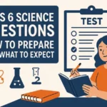teas 6 science questions: Illustration of a woman studying with a book, surrounded by science icons and a test checklist for TEAS 6 Science preparation.