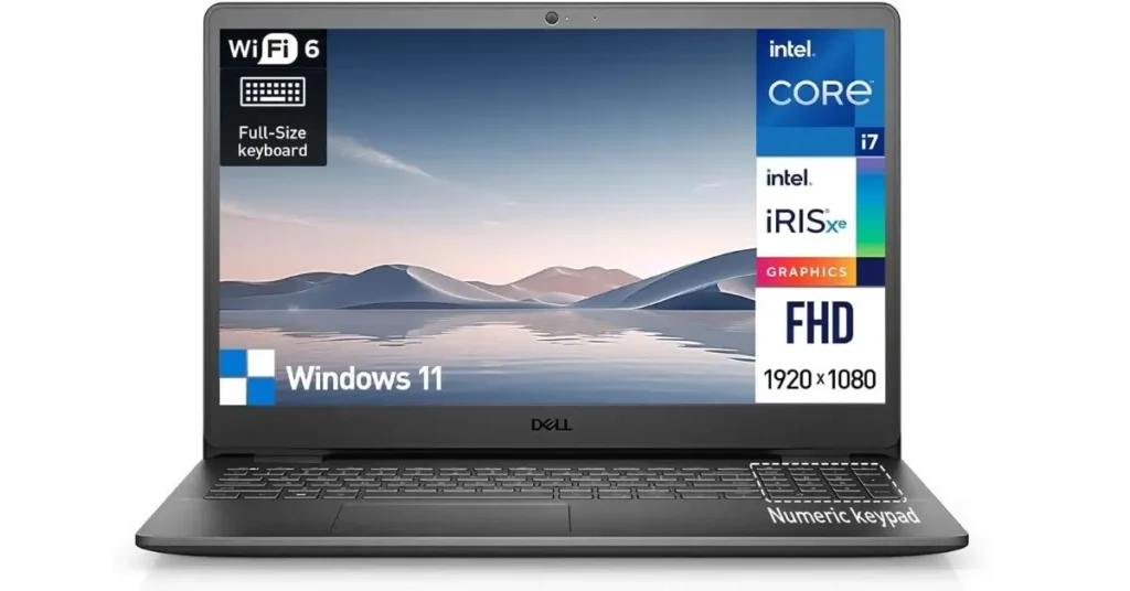 Intel 12th Gen Core i7-1255U processor (10 cores, 12 threads, up to 4.7 GHz, 12MB cache) powering the 2025 Dell Inspiron 15 3520 – delivering extreme multitasking and fast processing performance.
